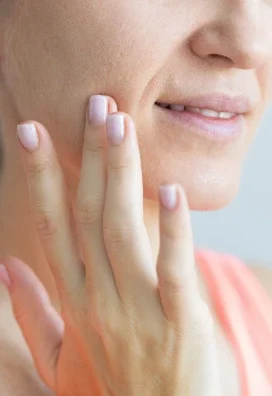 woman's skin texture close up