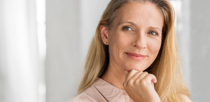 mature older woman smiling