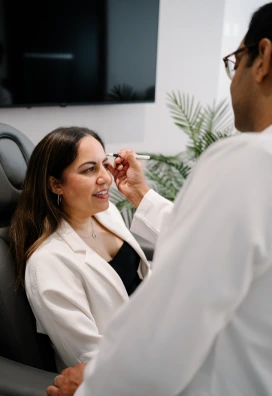 middle aged woman getting botox at skin clinic