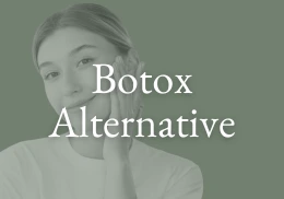 Happy woman after alternative treatment for Botox