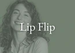 Woman after botox lip flip treatment
